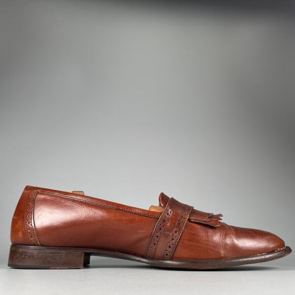Johnston & Murphy Men\'s Size 11 M Brown Leather Slip On Kilt Loafers Casual USA main image 3